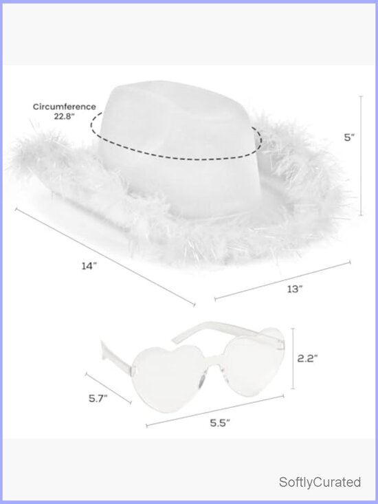 Light Up Cowboy Hat and Heart Glasses Set LED Costume Accessory main image 4